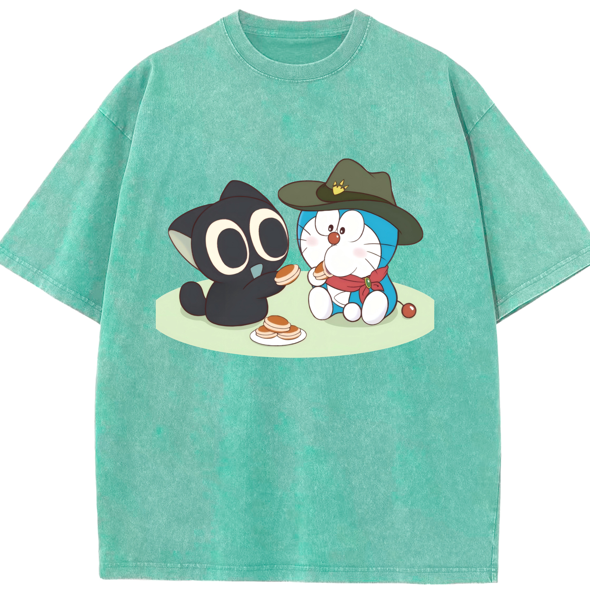 （画像用） ドラえもん Doraemon 綿100% ヴィンテージ風 半袖Tシャツ（フロントプリント）